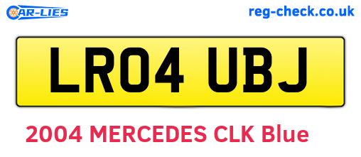LR04UBJ are the vehicle registration plates.