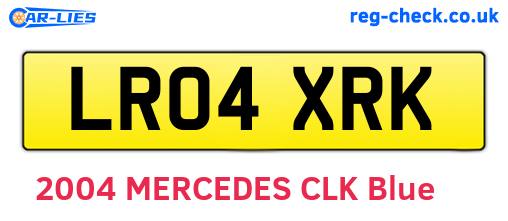 LR04XRK are the vehicle registration plates.
