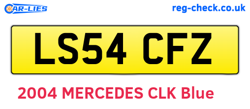 LS54CFZ are the vehicle registration plates.