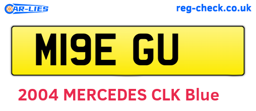 M19EGU are the vehicle registration plates.