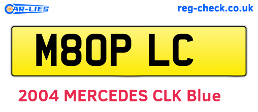 M80PLC are the vehicle registration plates.
