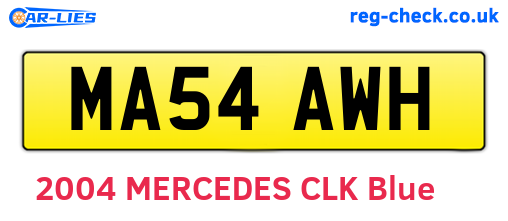 MA54AWH are the vehicle registration plates.