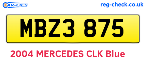 MBZ3875 are the vehicle registration plates.