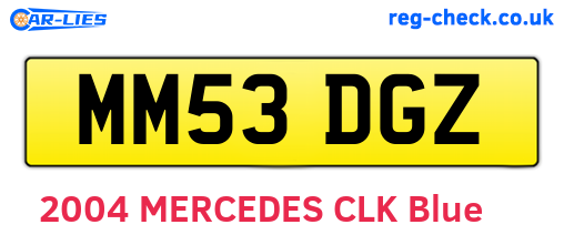 MM53DGZ are the vehicle registration plates.