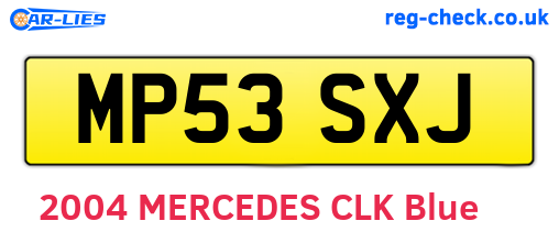 MP53SXJ are the vehicle registration plates.