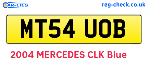 MT54UOB are the vehicle registration plates.