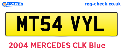 MT54VYL are the vehicle registration plates.