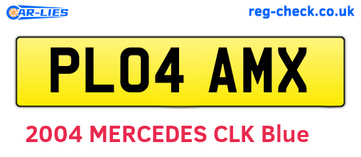 PL04AMX are the vehicle registration plates.