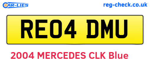 RE04DMU are the vehicle registration plates.