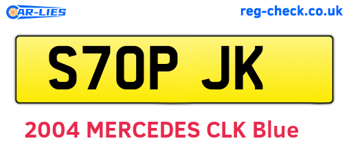 S70PJK are the vehicle registration plates.