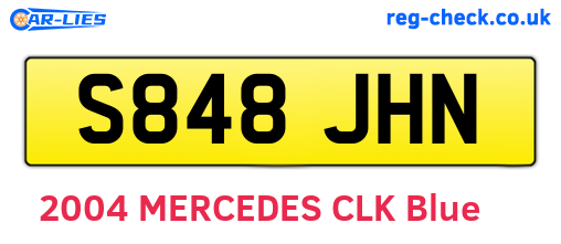 S848JHN are the vehicle registration plates.