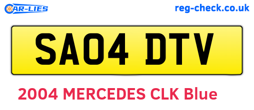 SA04DTV are the vehicle registration plates.