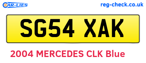 SG54XAK are the vehicle registration plates.