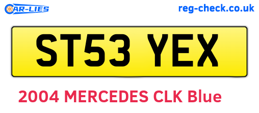 ST53YEX are the vehicle registration plates.