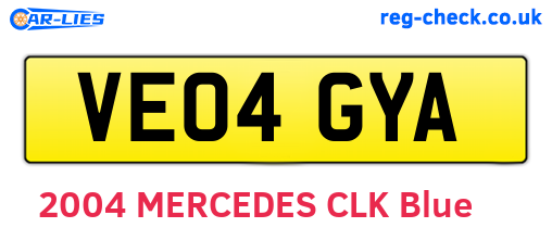 VE04GYA are the vehicle registration plates.
