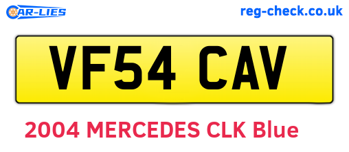 VF54CAV are the vehicle registration plates.