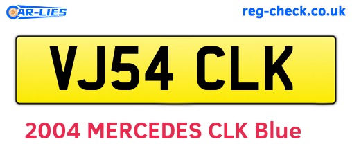 VJ54CLK are the vehicle registration plates.