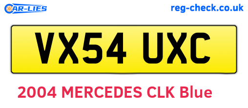VX54UXC are the vehicle registration plates.