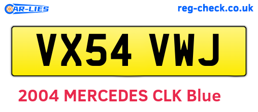 VX54VWJ are the vehicle registration plates.