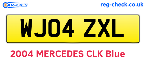 WJ04ZXL are the vehicle registration plates.