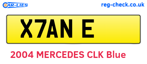 X7ANE are the vehicle registration plates.