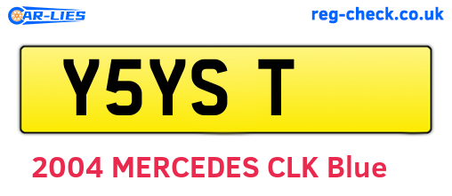 Y5YST are the vehicle registration plates.