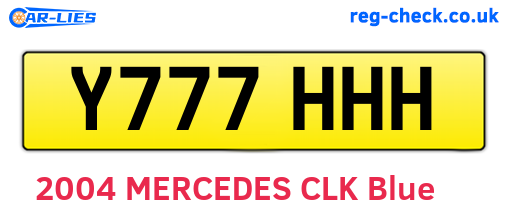 Y777HHH are the vehicle registration plates.