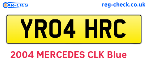 YR04HRC are the vehicle registration plates.