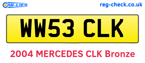 WW53CLK are the vehicle registration plates.