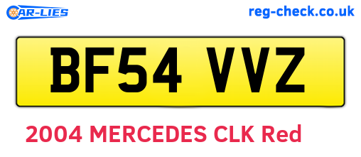 BF54VVZ are the vehicle registration plates.