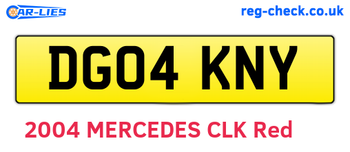 DG04KNY are the vehicle registration plates.