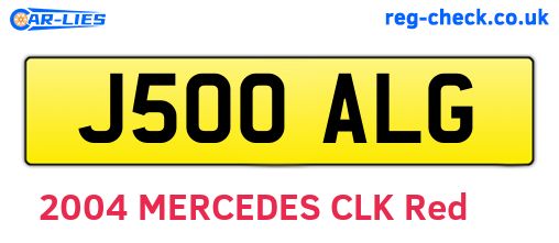 J500ALG are the vehicle registration plates.