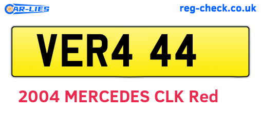 VER444 are the vehicle registration plates.