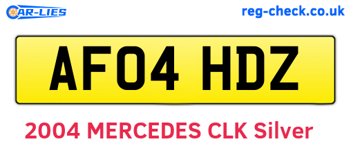 AF04HDZ are the vehicle registration plates.
