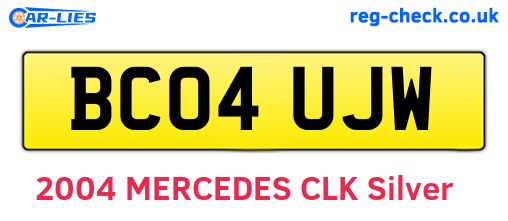 BC04UJW are the vehicle registration plates.