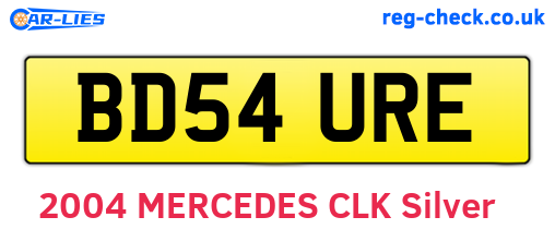 BD54URE are the vehicle registration plates.