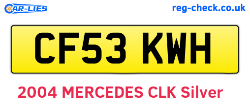 CF53KWH are the vehicle registration plates.