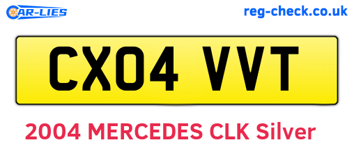 CX04VVT are the vehicle registration plates.
