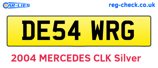 DE54WRG are the vehicle registration plates.