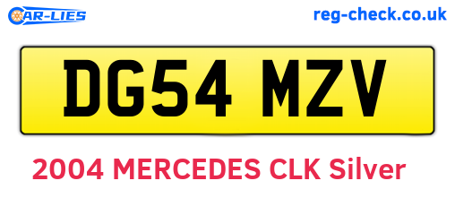DG54MZV are the vehicle registration plates.