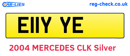 E11YYE are the vehicle registration plates.