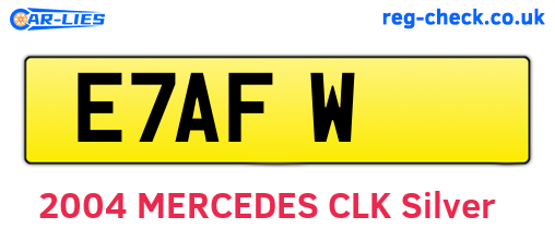 E7AFW are the vehicle registration plates.