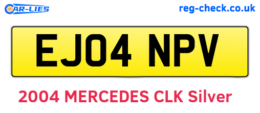 EJ04NPV are the vehicle registration plates.
