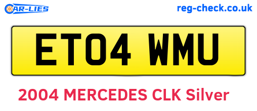 ET04WMU are the vehicle registration plates.