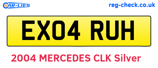 EX04RUH are the vehicle registration plates.