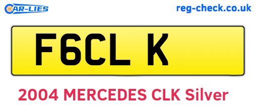 F6CLK are the vehicle registration plates.