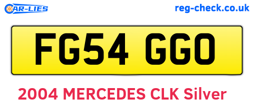 FG54GGO are the vehicle registration plates.