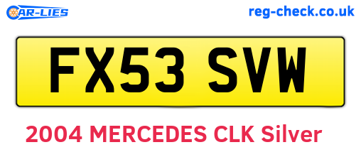 FX53SVW are the vehicle registration plates.