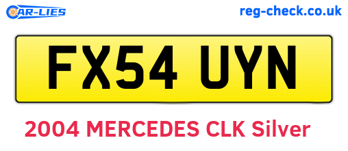 FX54UYN are the vehicle registration plates.