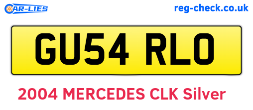 GU54RLO are the vehicle registration plates.